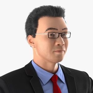 asian businessman rigged modeled max