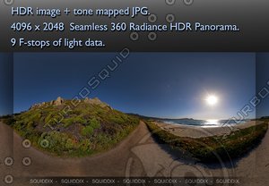 PATH BY CARMEL BEACH  AT SUNSET, 360 PANORAMA #184