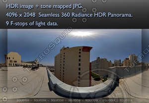 HIGH RISES, A CITY VIEW FROM A ROOFTOP, 360 PANORAMA #243