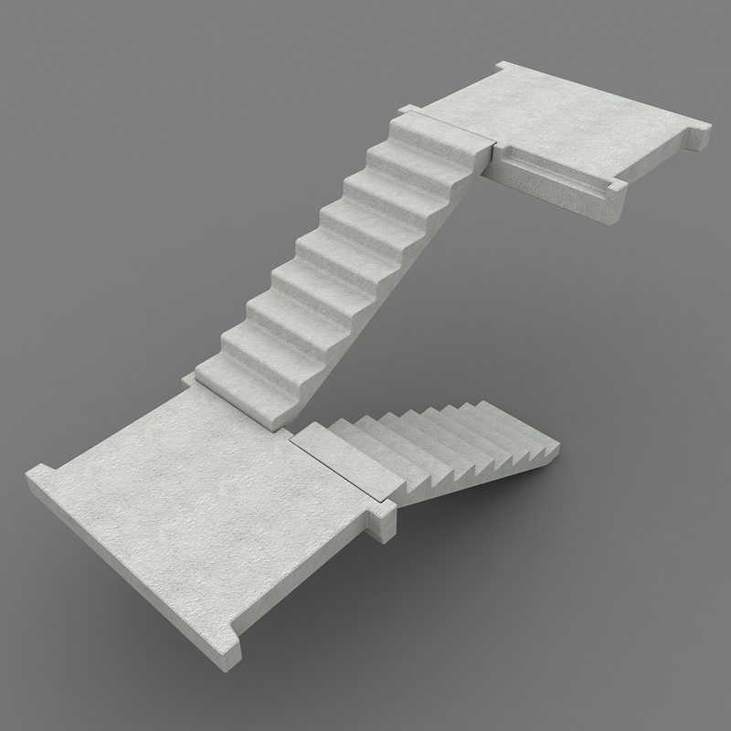 3d concrete staircase 1 model