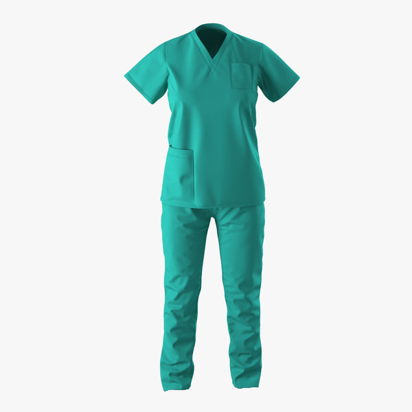 female surgeon dress 8 3d model