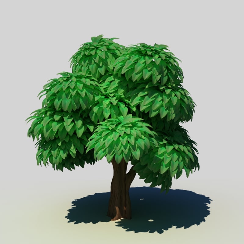 Cartoon Tree 3d Model 