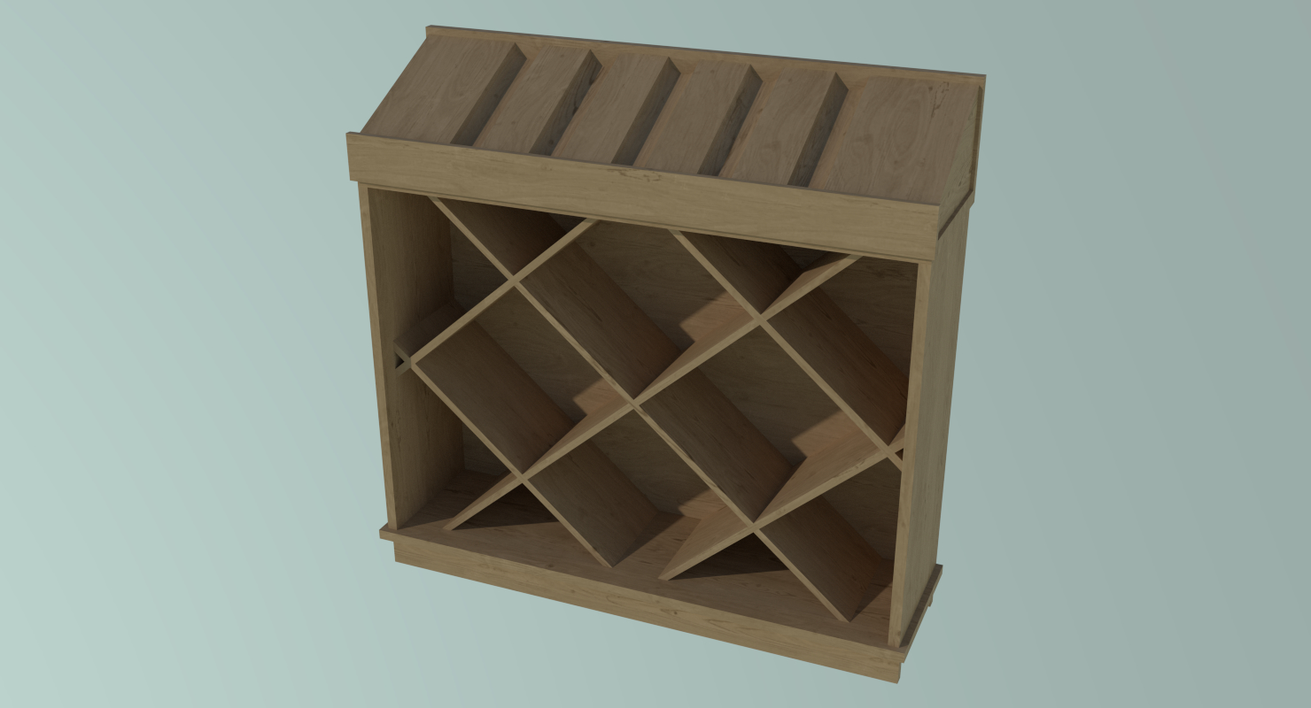 wine display cabinet 3d 3ds