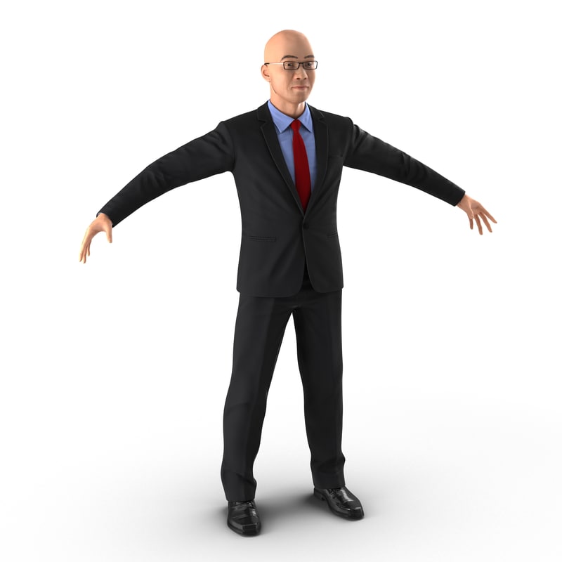 asian businessman modeled 3d model