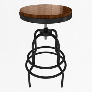 industrial mansard stool 3d model