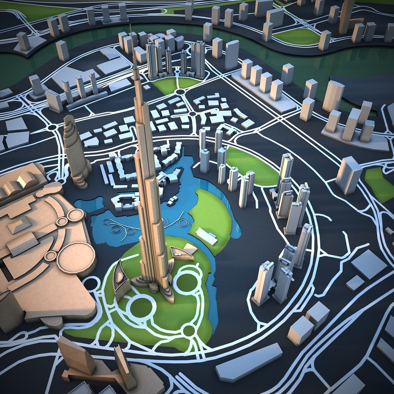 3d model dubai city