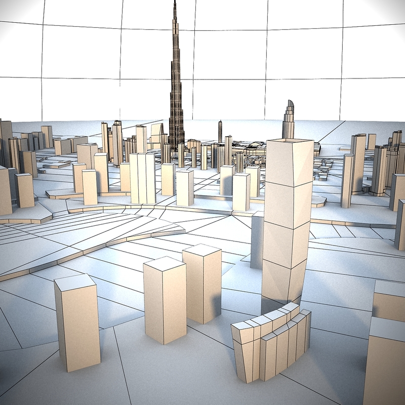 3d model dubai city