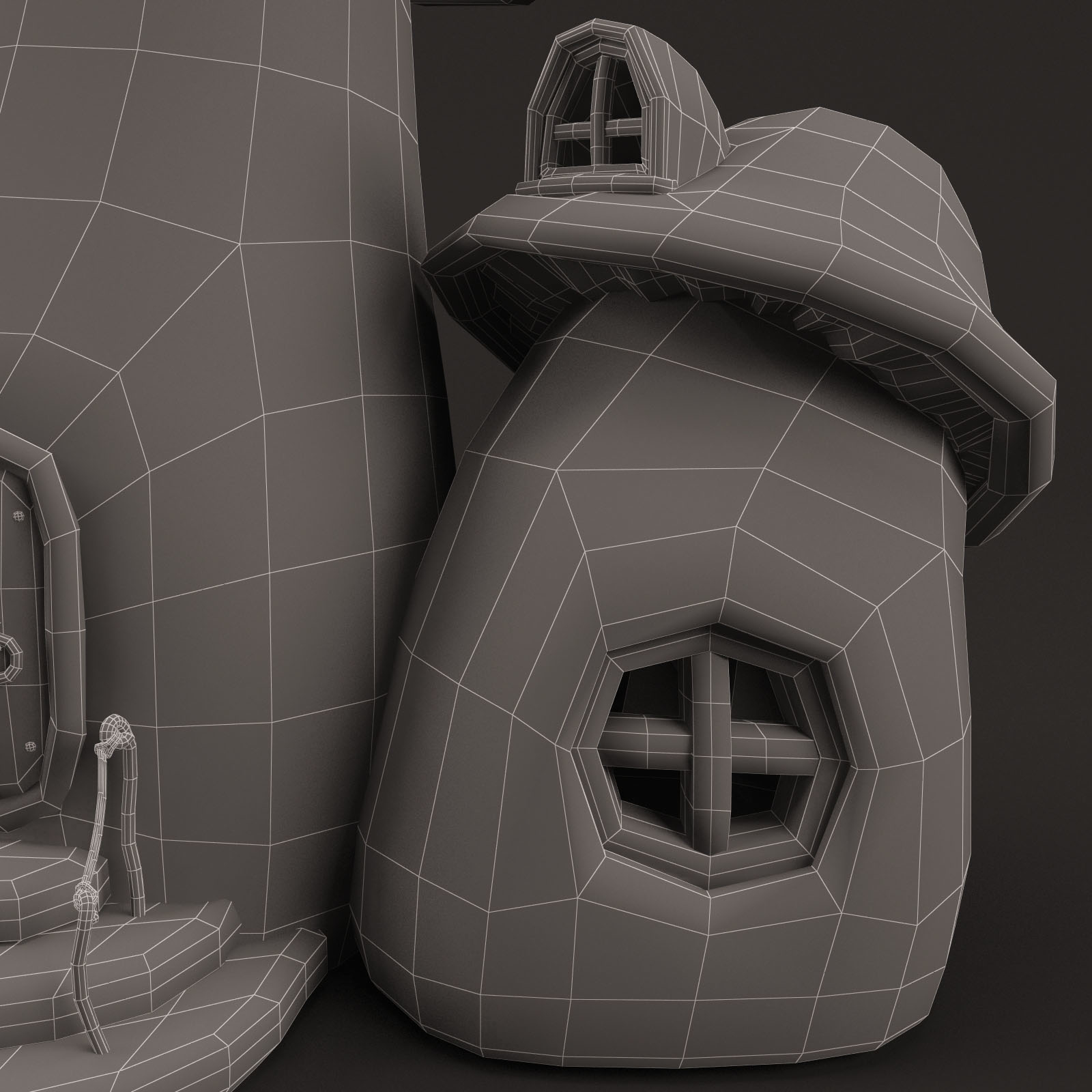 卡通蘑菇屋023d模型