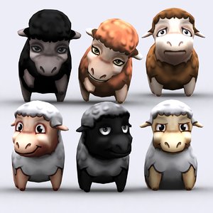 chibii - sheep animals 3ds