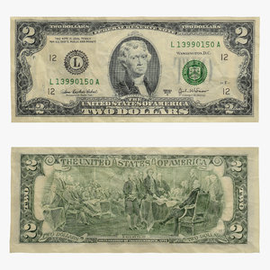 dollar bill 3d model