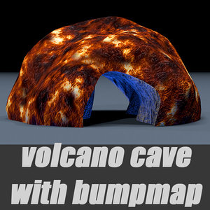 3d cave volcano
