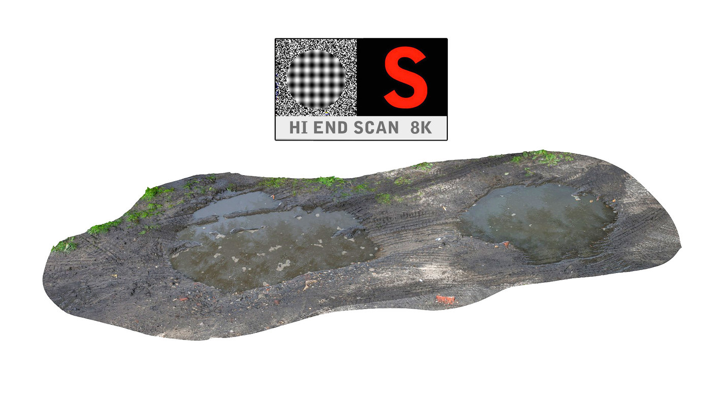 3d model mud puddle hd 8k