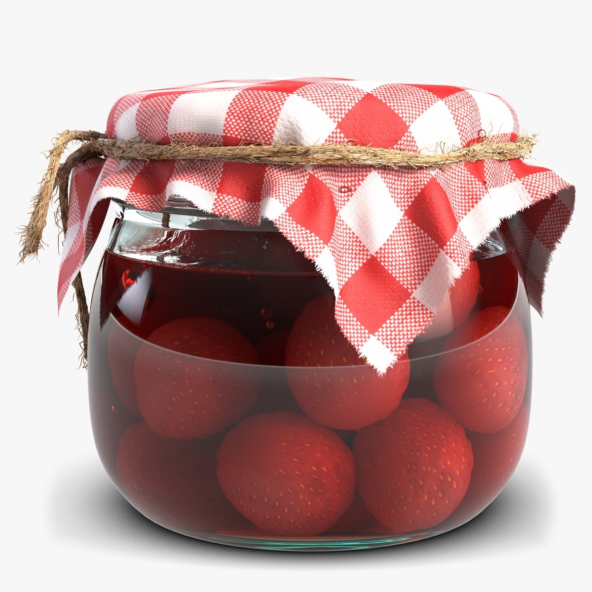 obj strawberry jam glass jar