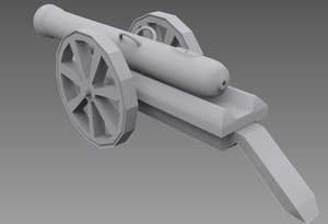 3d model historical cannon
