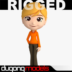 max dugm06 rigged cartoon woman