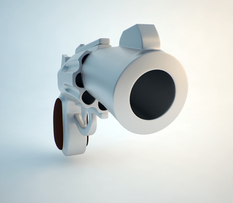 3d cartoon pistol model