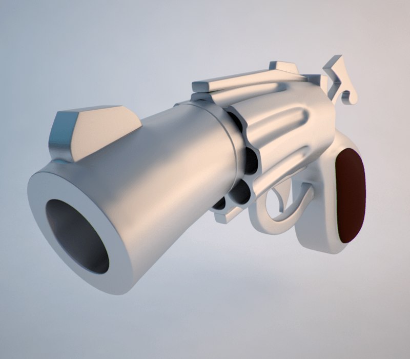 3d cartoon pistol model