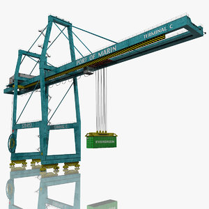 harbor container crane 3d obj
