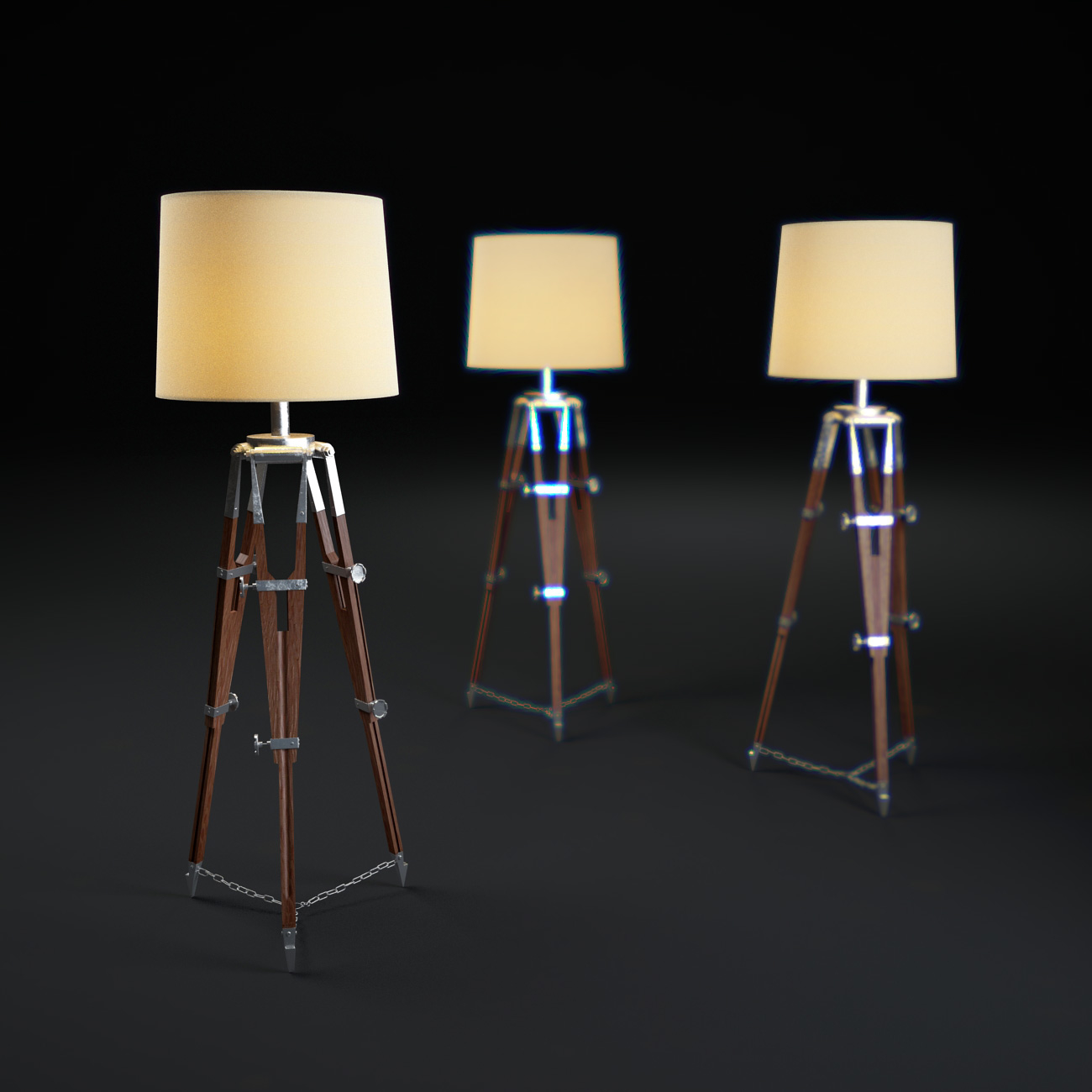 3d Model Surveyor S Tripod Floor Lamp