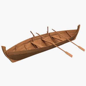 rowing boat modeled 3d model