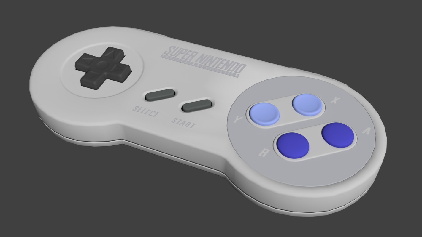 usa snes controller 3d model