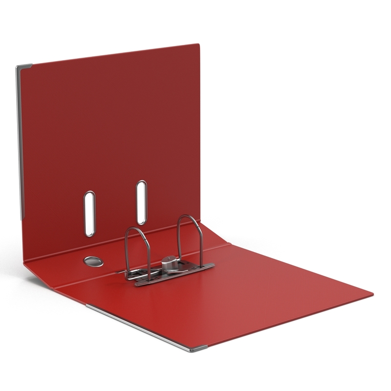 3d open ring binder red