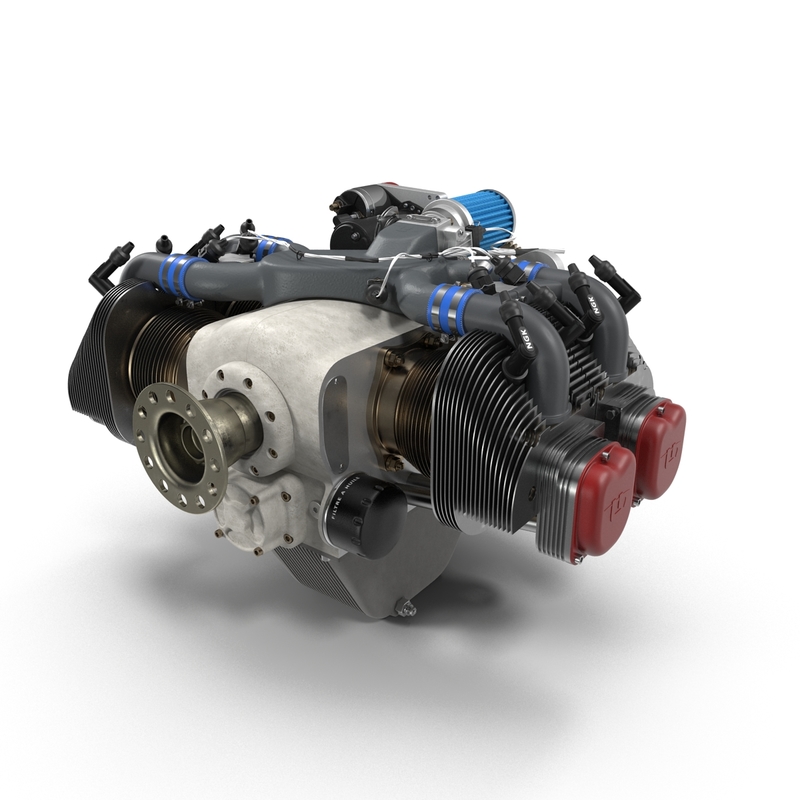 piston aircraft engine ulpower 3d model