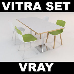max vitra set chairs table