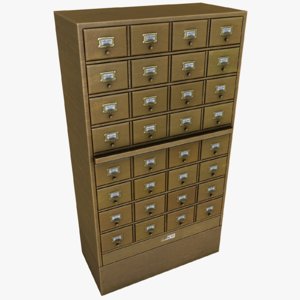 card catalog cabinet 3d model