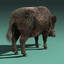 3d model wild boar fur rigged