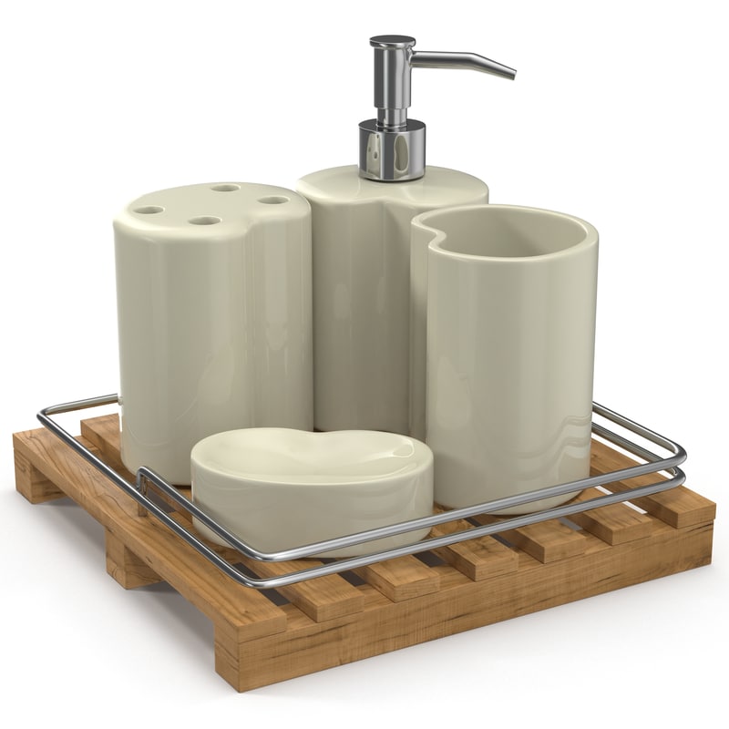 3d model bathroom  accessories  set modeled