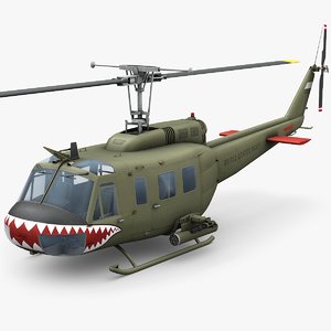 bell uh-1d vietnam helicopter 3d max