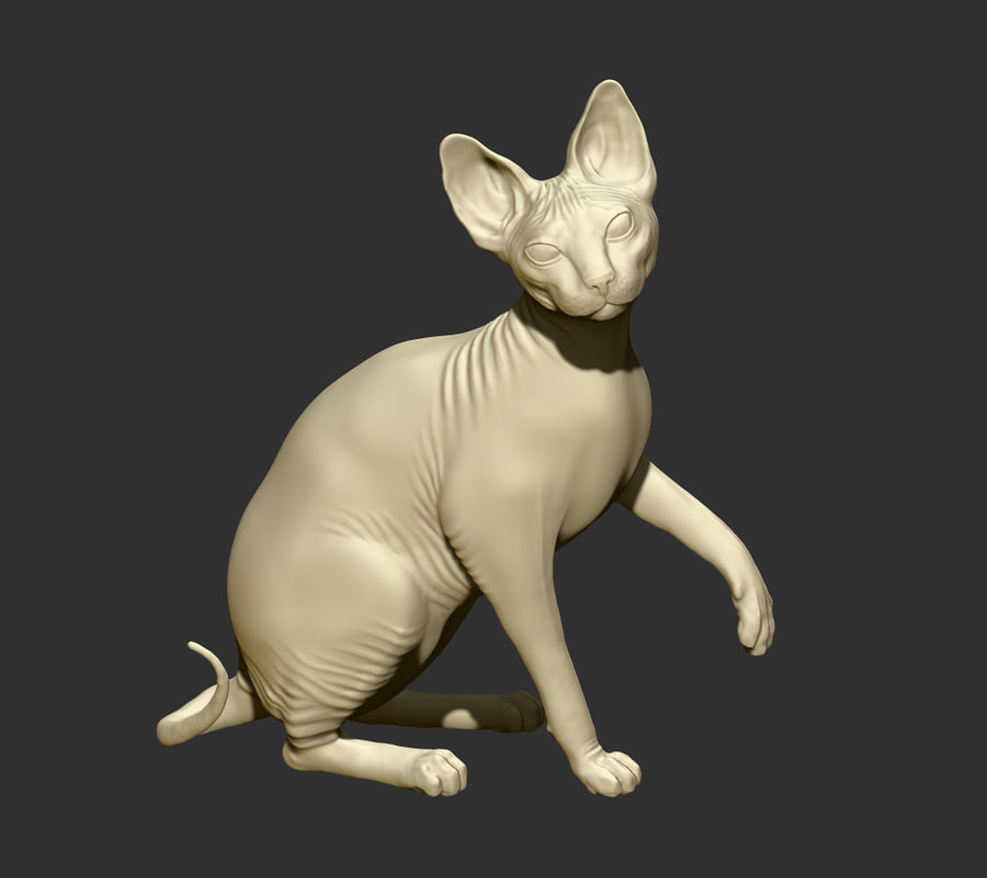  3d  model  cat  sphinx