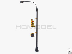 3d model traffic light lamp pbr
