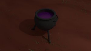 3d model of witches cauldron