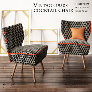 3d model bartholomew cocktail chairs 1950s