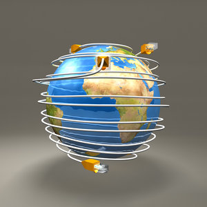 ethernet cables globe 3d obj