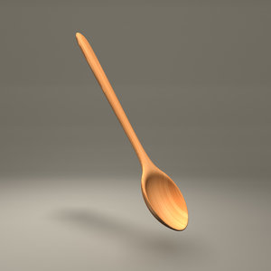 3d obj spoon wooden