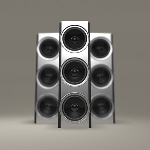 3d modern chrome speaker model