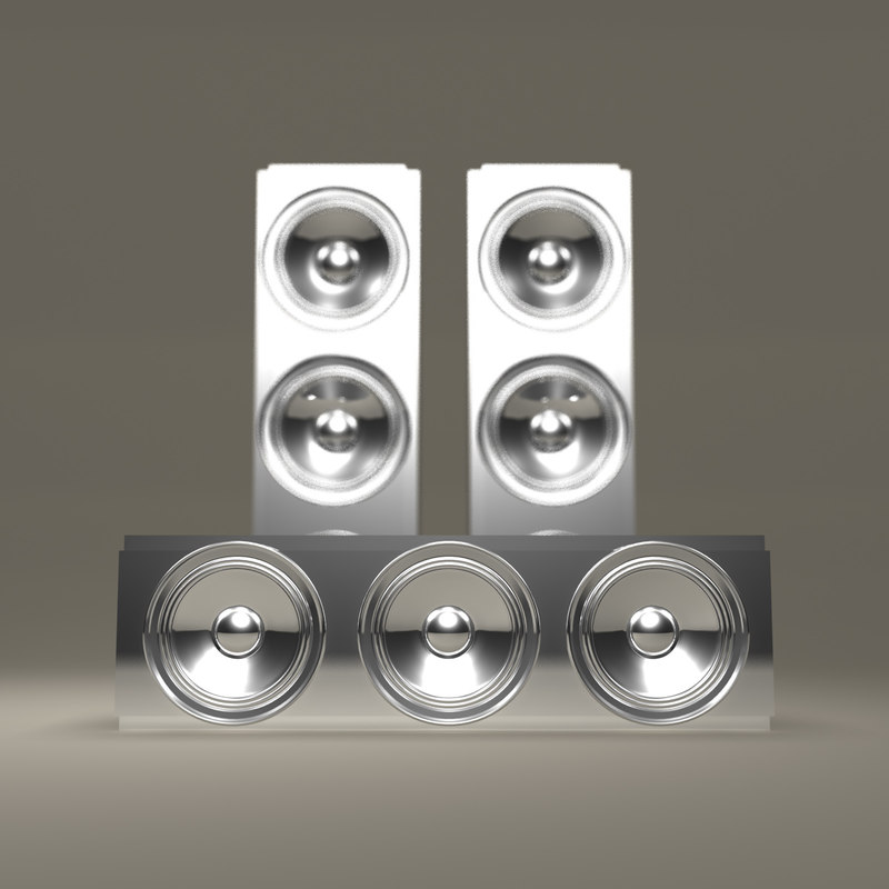 obj futuristic chrome speaker