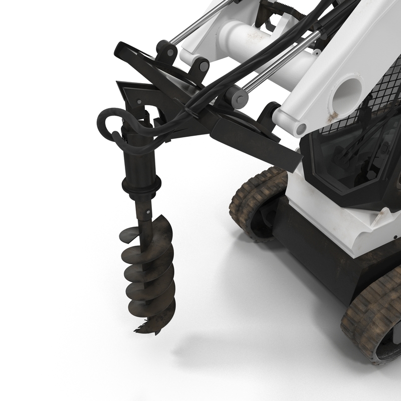compact tracked loader auger 3d model