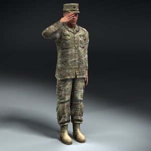 army soldier multicam rigged 3d 3ds