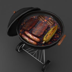 kettle barbecue grill 3d max
