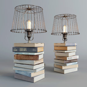 lamp books 3d model