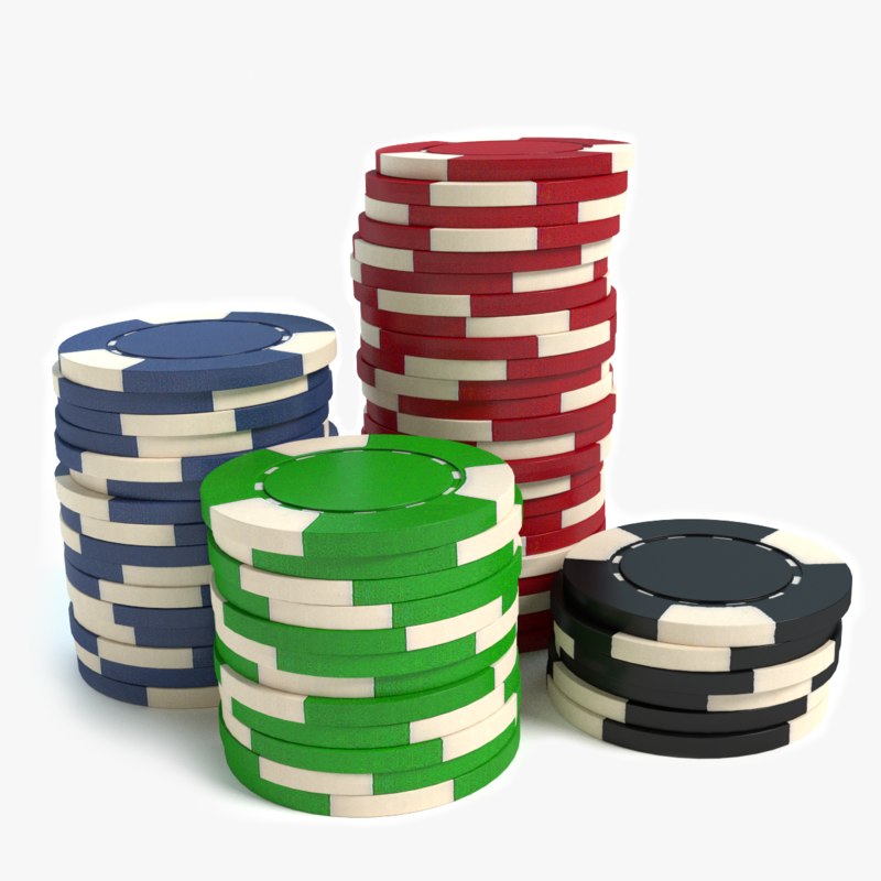 poker chips 3d obj