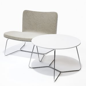 viteo - slim table chair 3d model