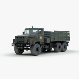 3d model soviet kraz 260 military truck