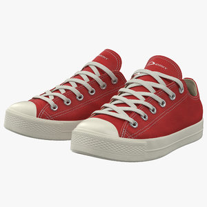 sneakers 2 red modeled 3d obj
