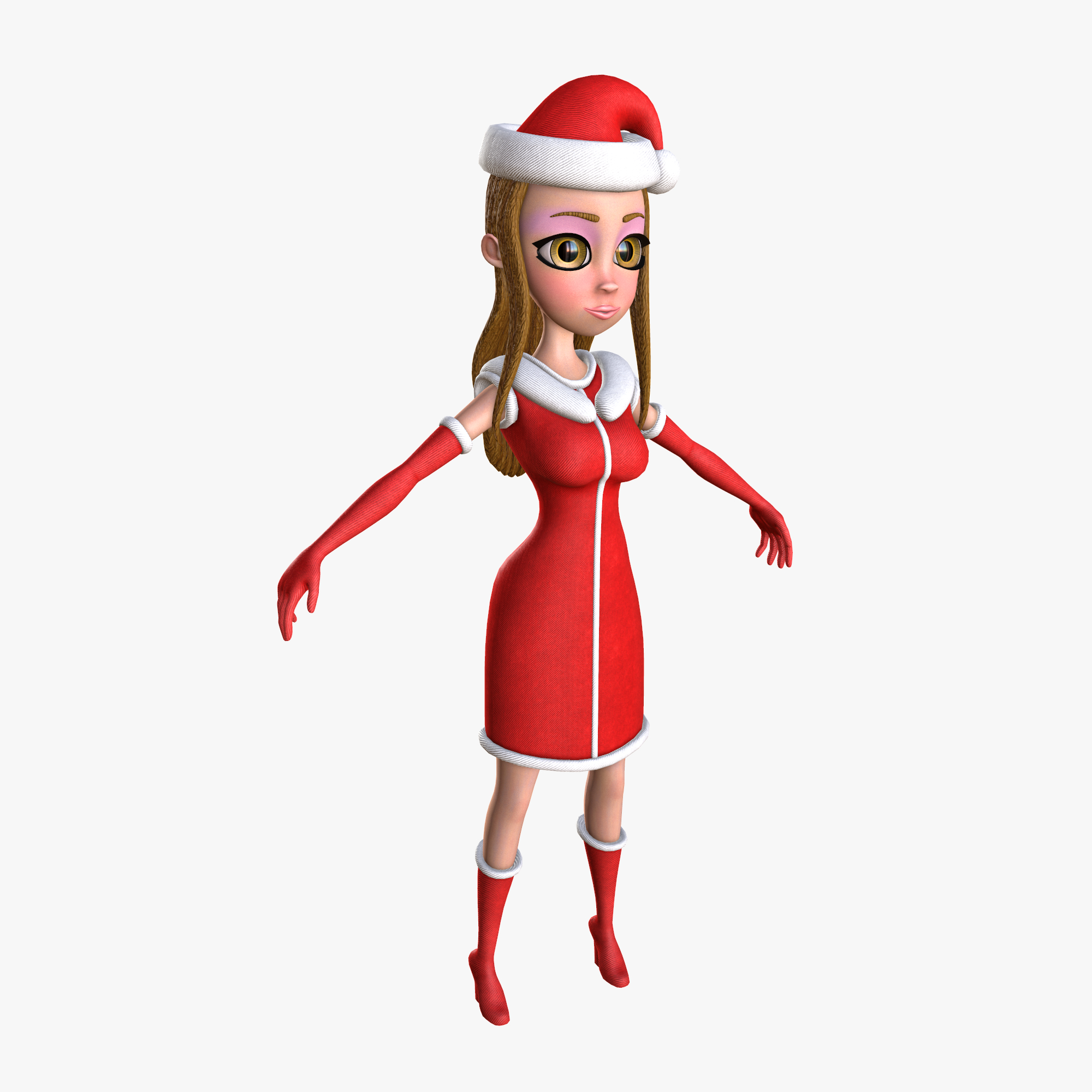 阿拉夫人圣诞老人卡通女人3d模型