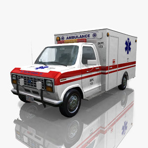 3d obj econoline 150 van ambulance